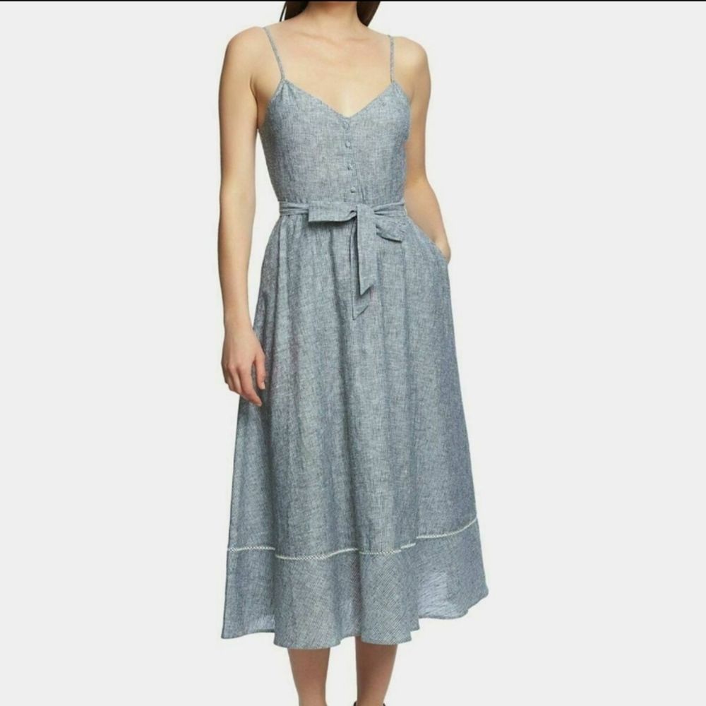 1.State Boardwalk Striped Button Front Tie Waist